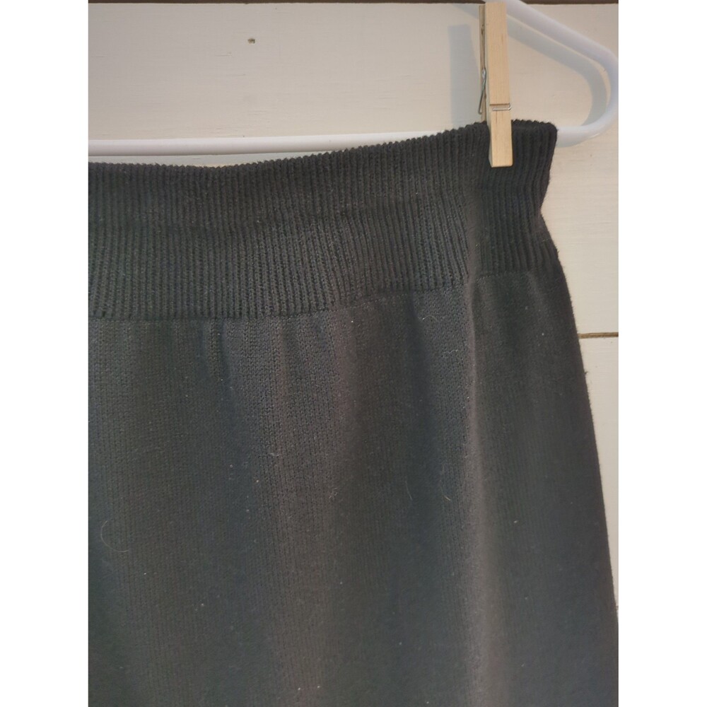 Vintage black sweater skirt made in the USA pencil long fall winter academia 90s